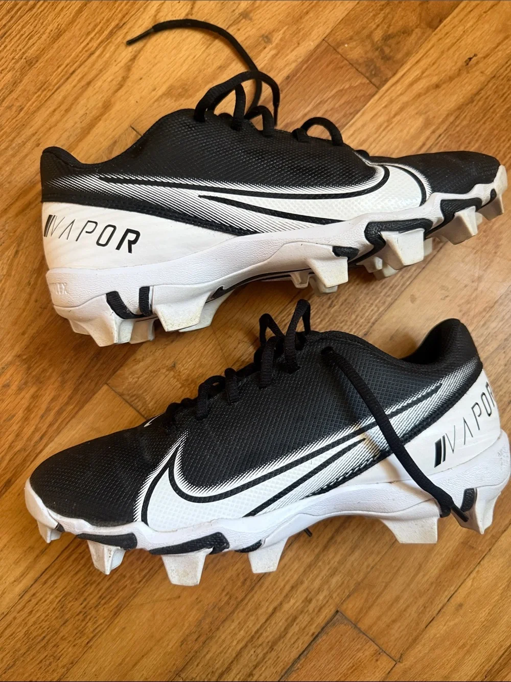 Nike Black and White Vapor football Cleats